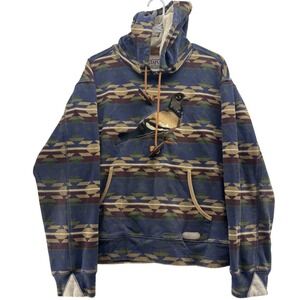Men's Blue Patterned Hoodie